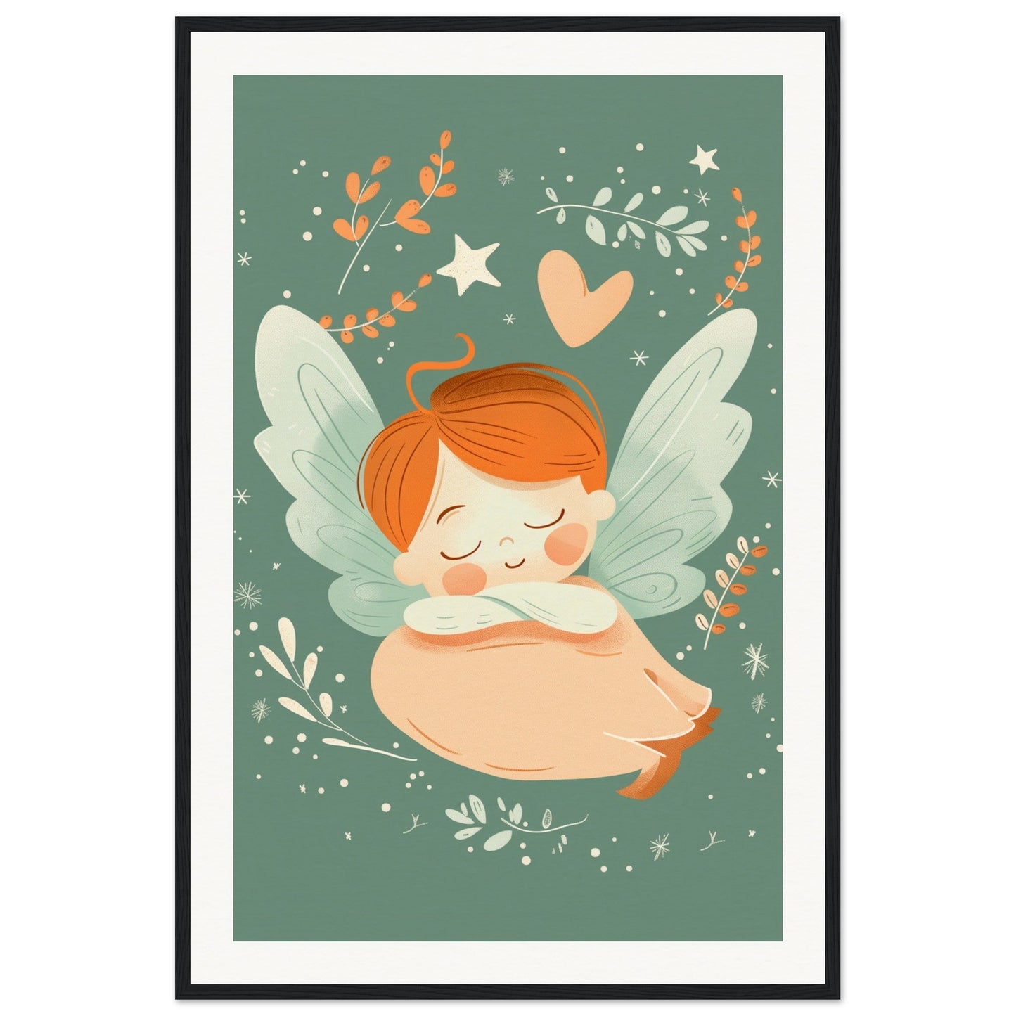 Poster Chambre Bébé Mignon ( 60x90-cm-Bois-noir)