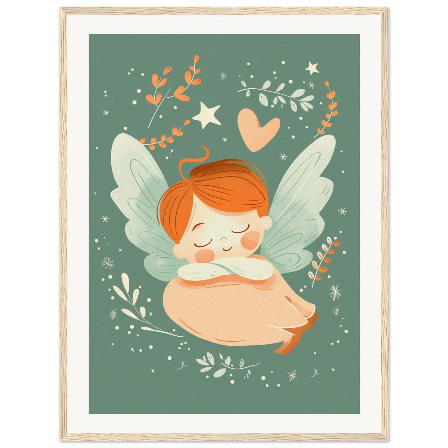 Poster Chambre Bébé Mignon ( 60x80-cm-Bois-clair)