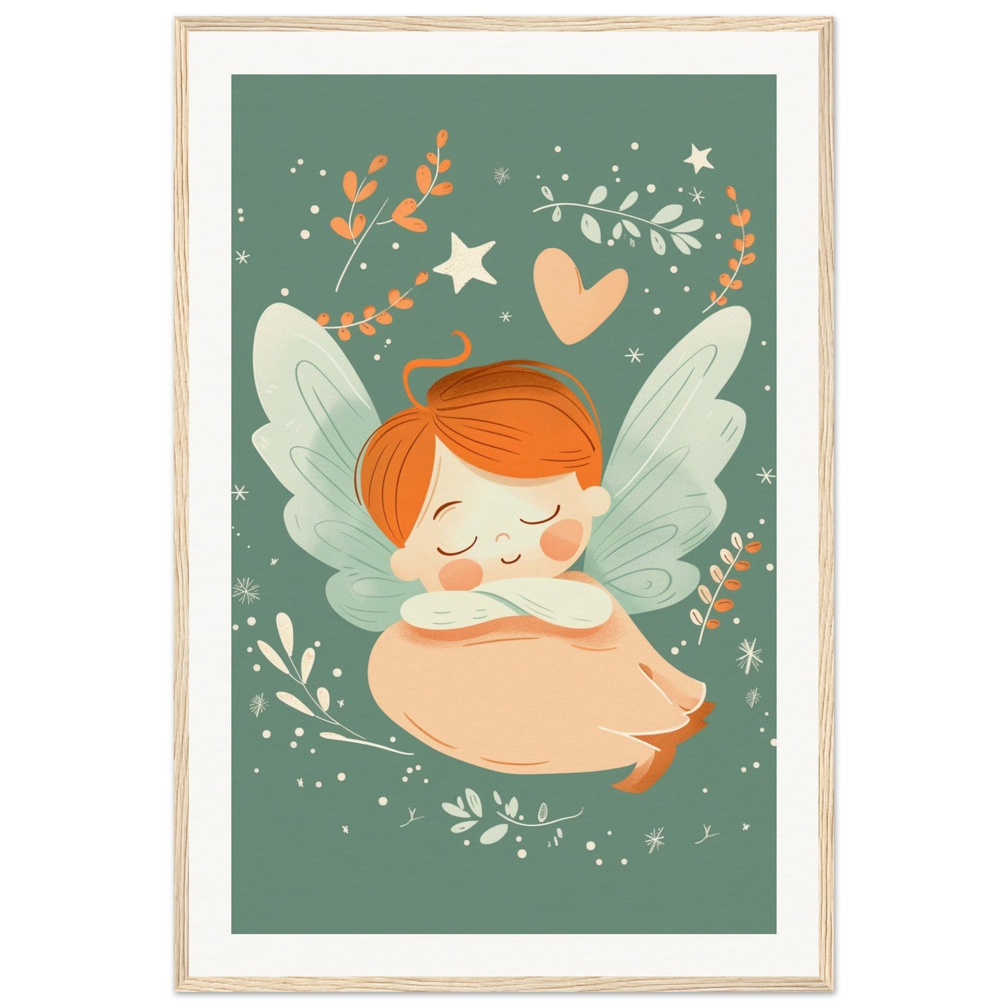 Poster Chambre Bébé Mignon ( 60x90-cm-Bois-clair)