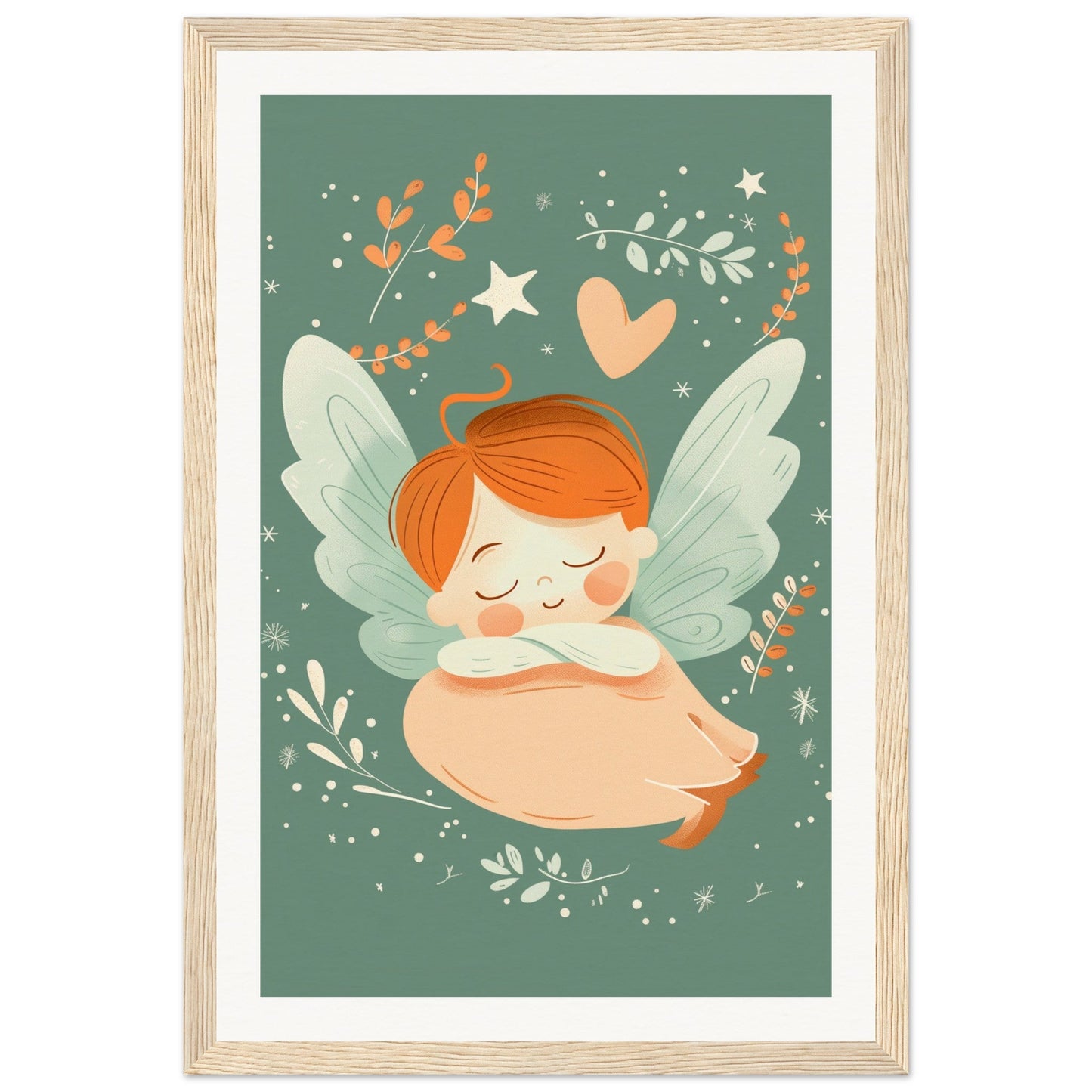 Poster Chambre Bébé Mignon ( 30x45-cm-Bois-clair)