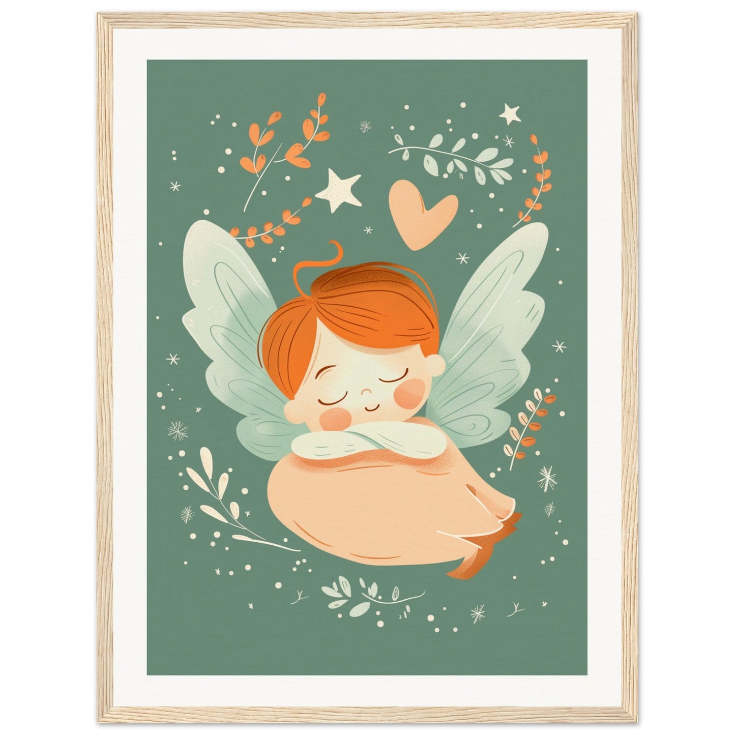 Poster Chambre Bébé Mignon ( 45x60-cm-Bois-clair)