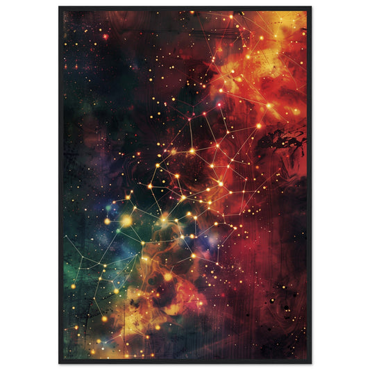 Poster Constellation ( 70x100-cm-Bois-noir)