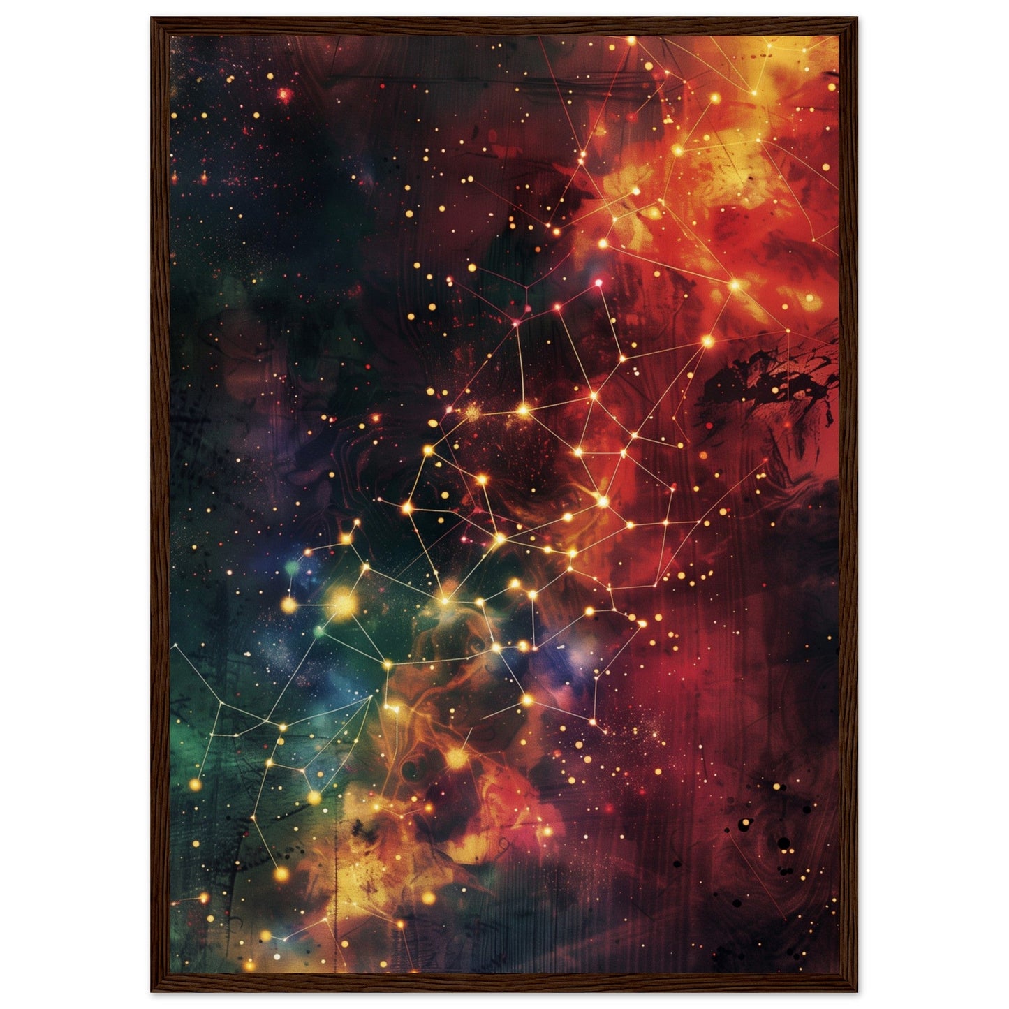 Poster Constellation ( 50x70-cm-Bois-foncé)