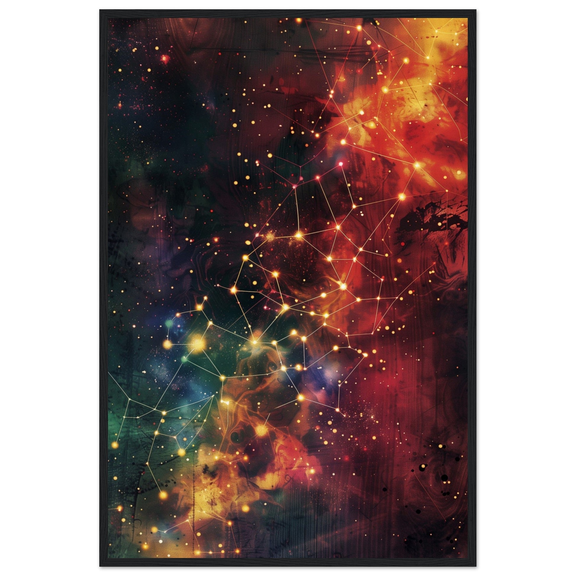 Poster Constellation ( 60x90-cm-Bois-noir)