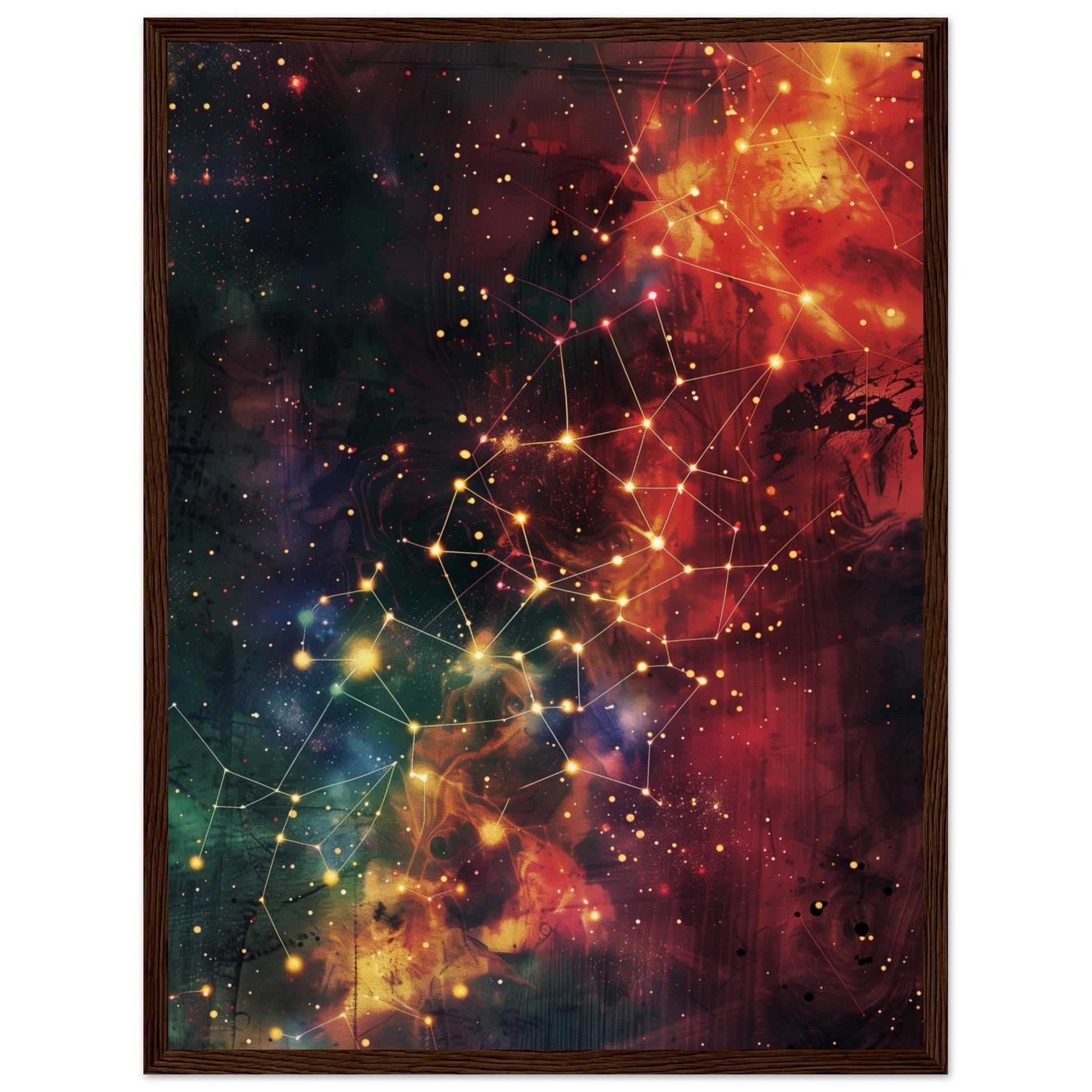 Poster Constellation ( 45x60-cm-Bois-foncé)