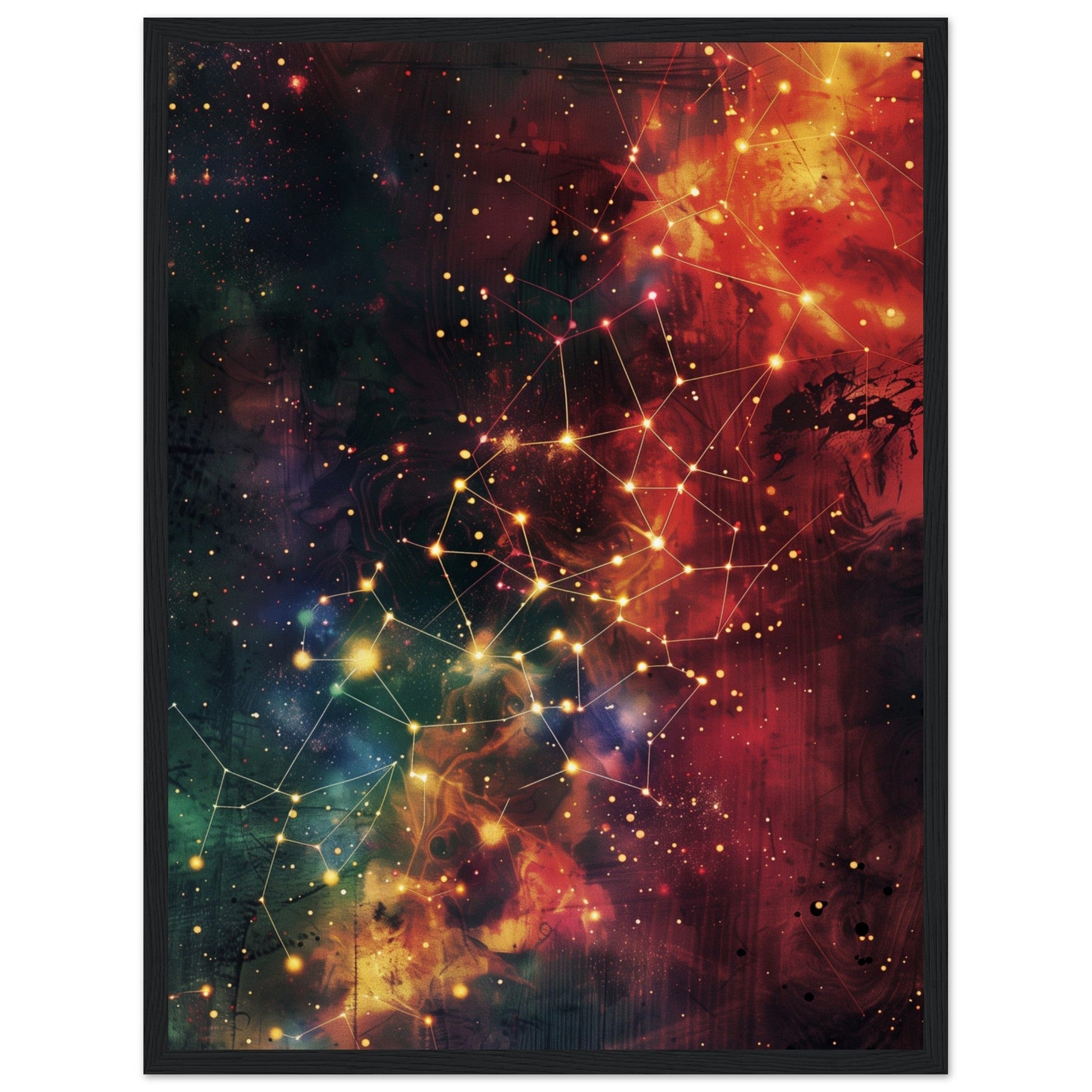 Poster Constellation ( 45x60-cm-Bois-noir)