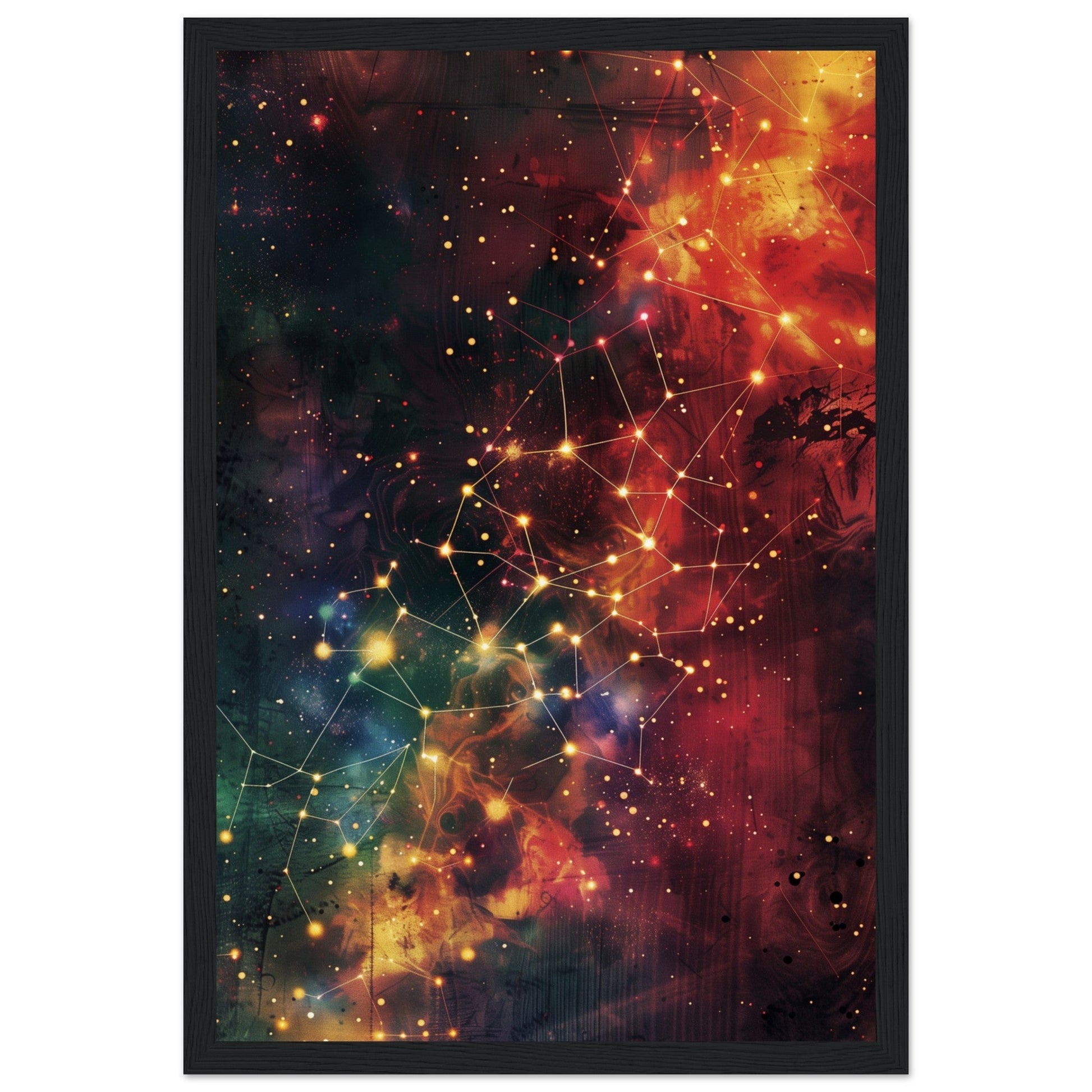 Poster Constellation ( 30x45-cm-Bois-noir)