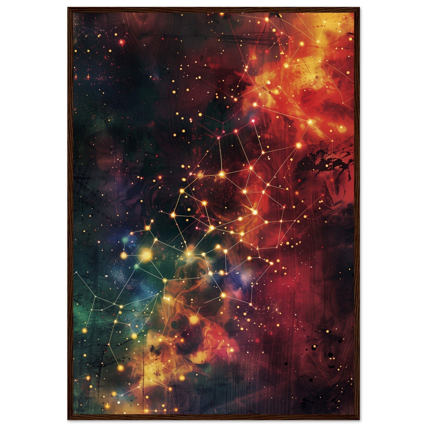 Poster Constellation ( 70x100-cm-Bois-foncé)