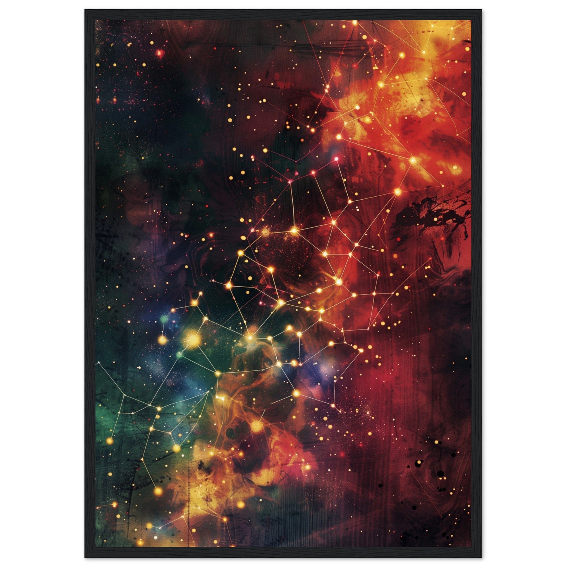 Poster Constellation ( 50x70-cm-Bois-noir)