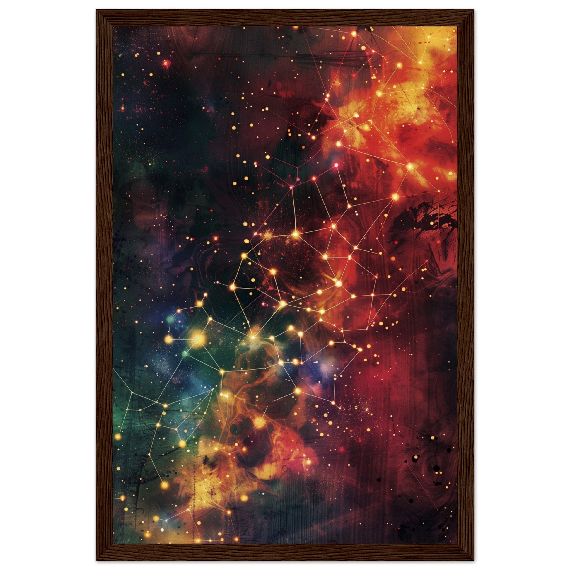 Poster Constellation ( 30x45-cm-Bois-foncé)