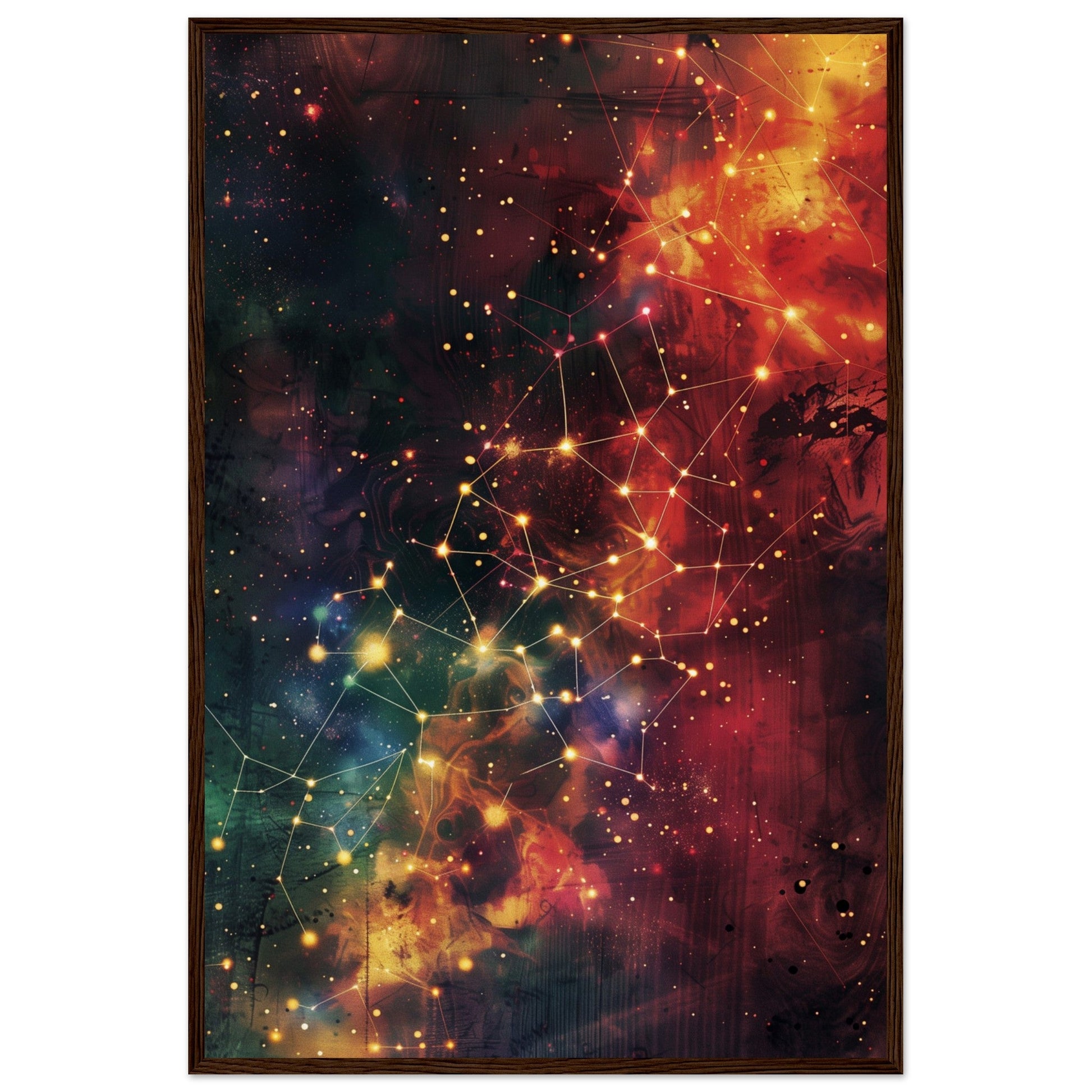 Poster Constellation ( 60x90-cm-Bois-foncé)