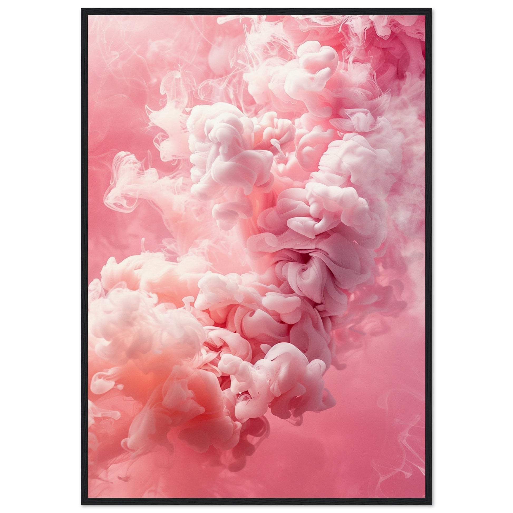 Poster Couleur Rose ( 70x100-cm-Bois-noir)