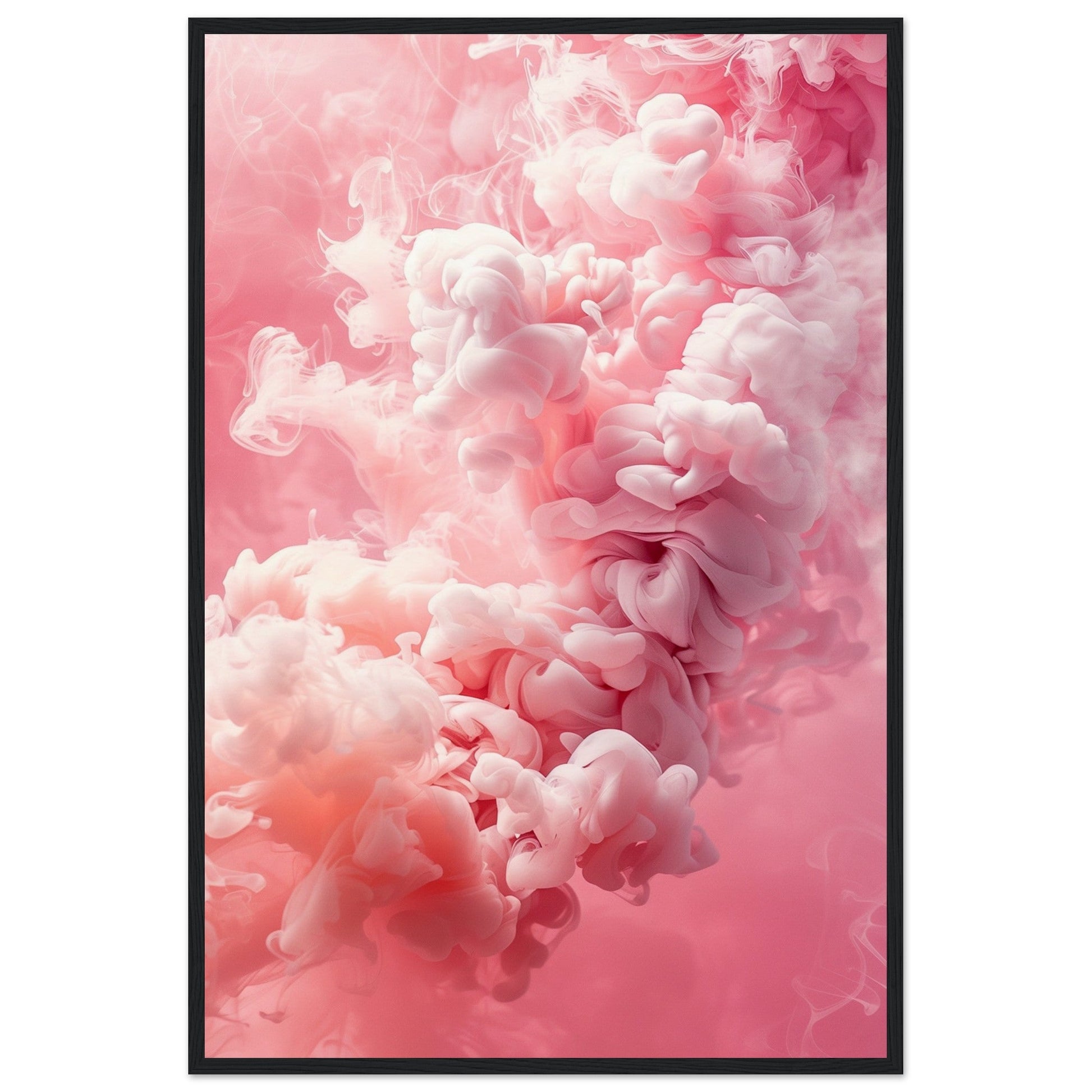 Poster Couleur Rose ( 60x90-cm-Bois-noir)