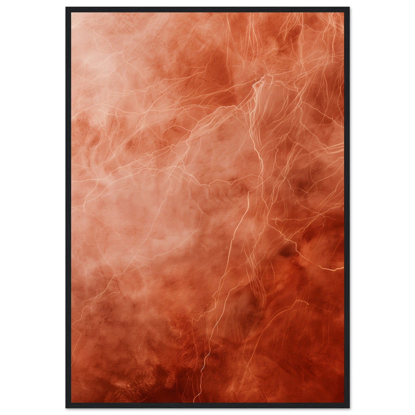 Poster Couleur Terracotta ( 70x100-cm-Bois-noir)