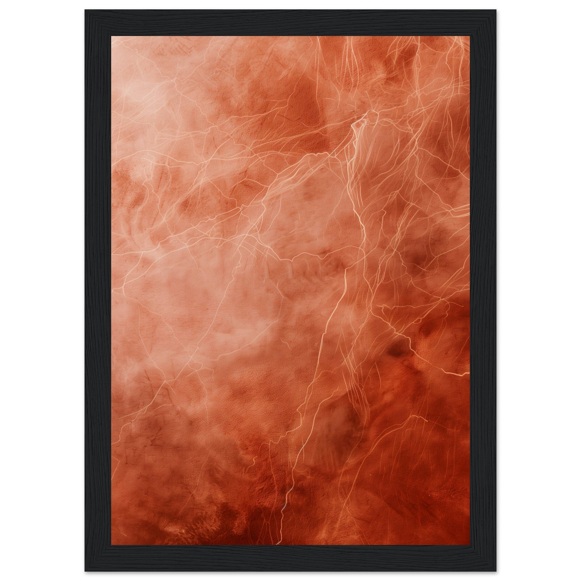 Poster Couleur Terracotta ( 21x29.7-cm-Bois-noir)