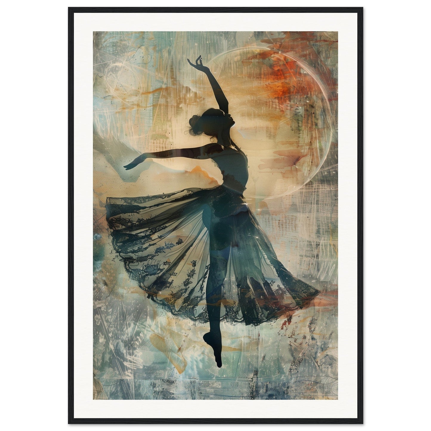 Poster Danseuse ( 70x100-cm-Bois-noir)