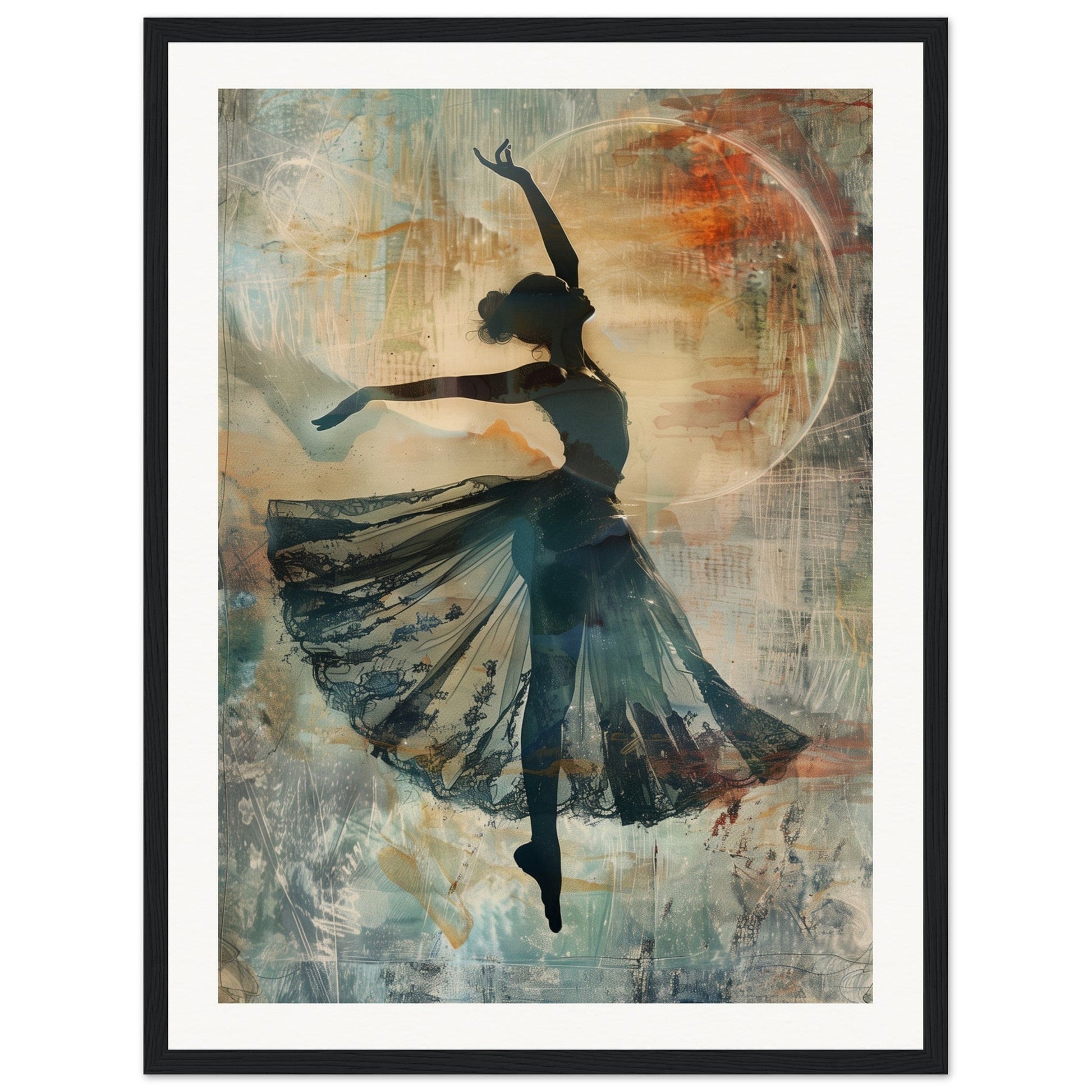 Poster Danseuse ( 45x60-cm-Bois-noir)