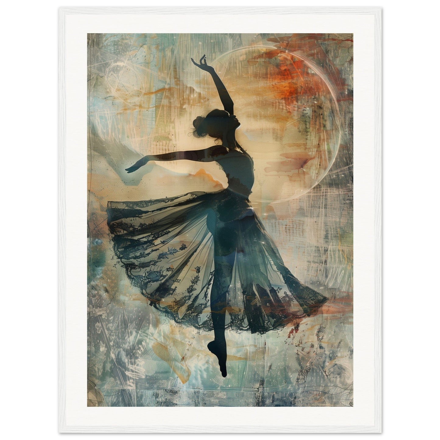 Poster Danseuse ( 60x80-cm-Bois-blanc)