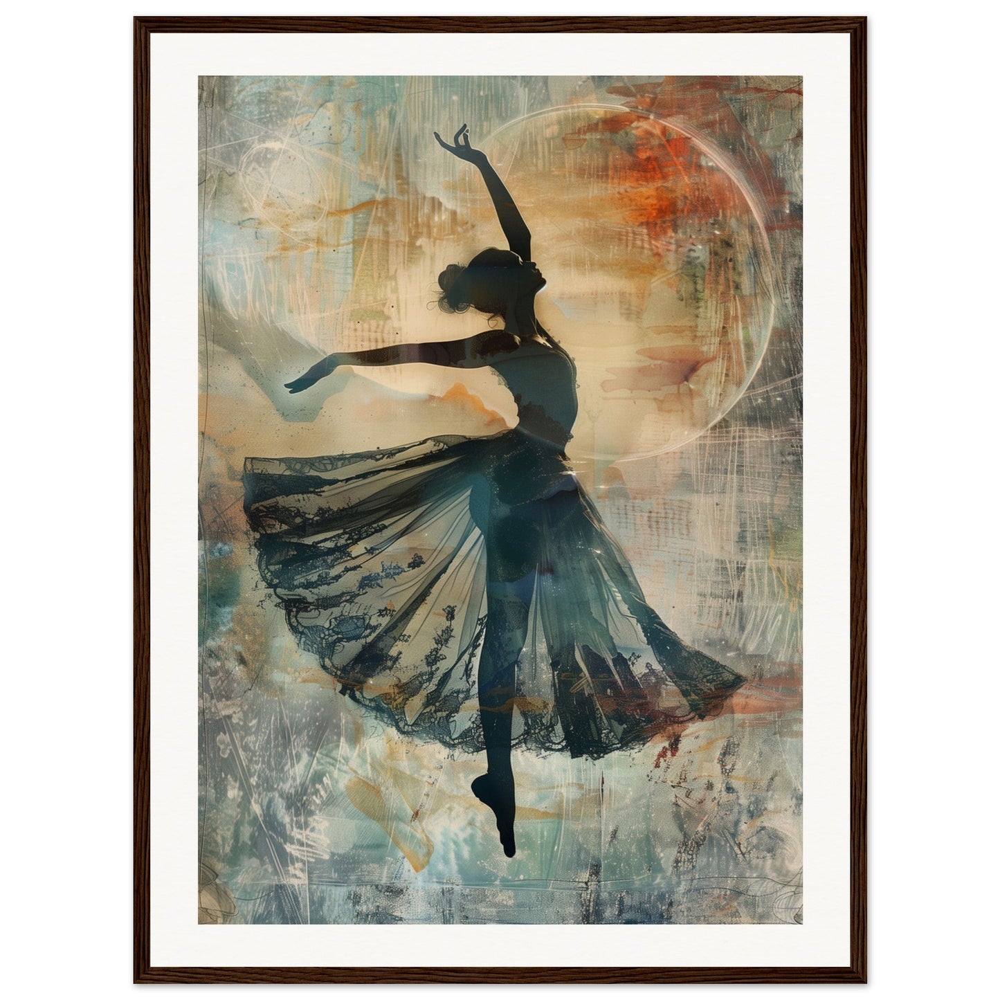 Poster Danseuse ( 60x80-cm-Bois-foncé)