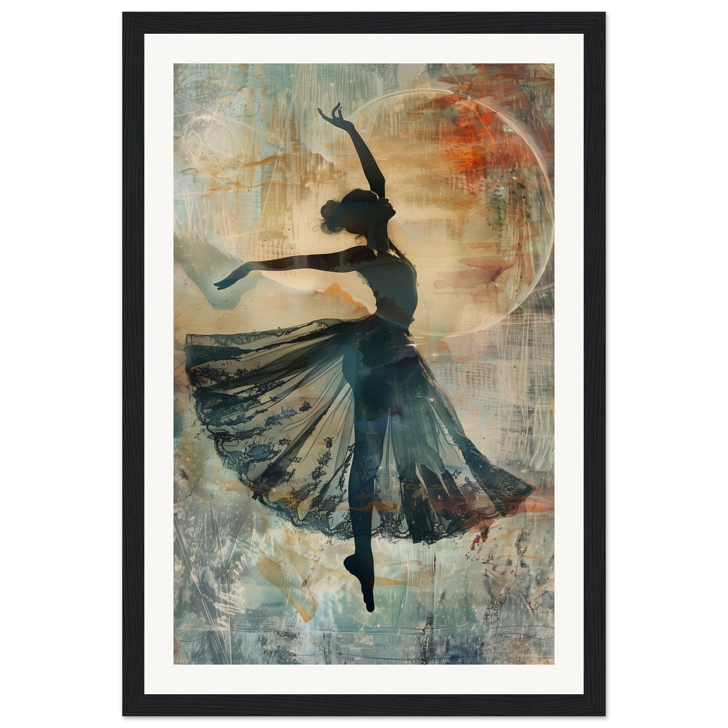 Poster Danseuse ( 30x45-cm-Bois-noir)