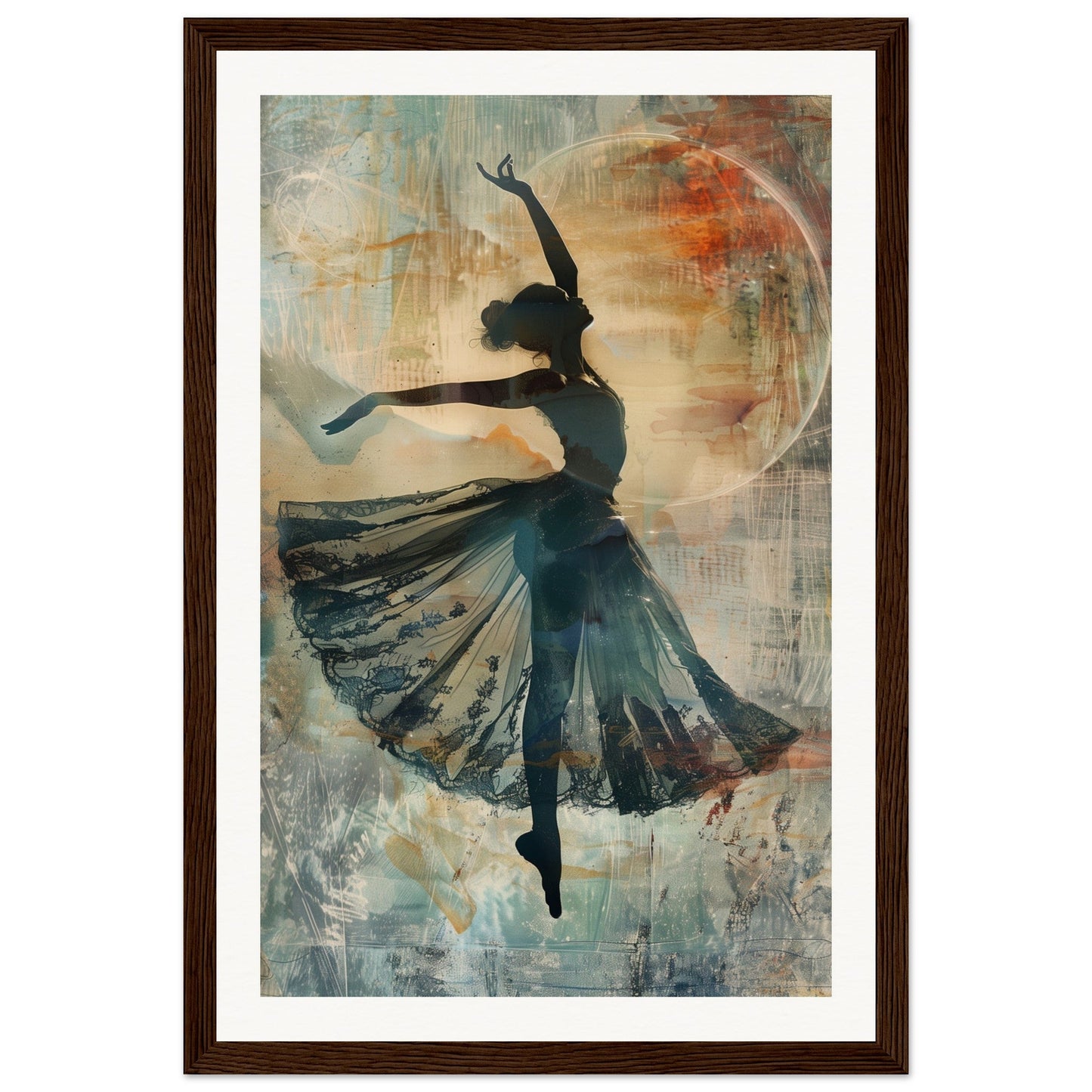 Poster Danseuse ( 30x45-cm-Bois-foncé)