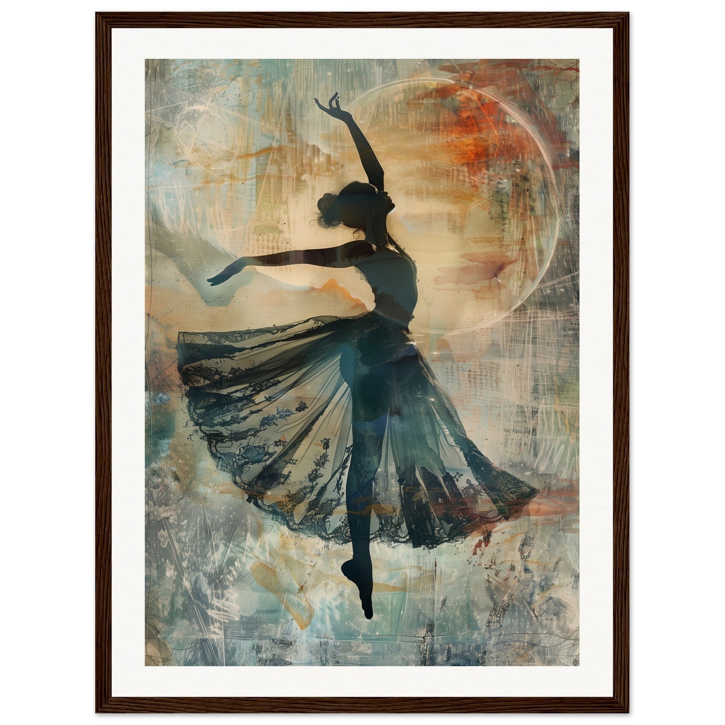 Poster Danseuse ( 45x60-cm-Bois-foncé)