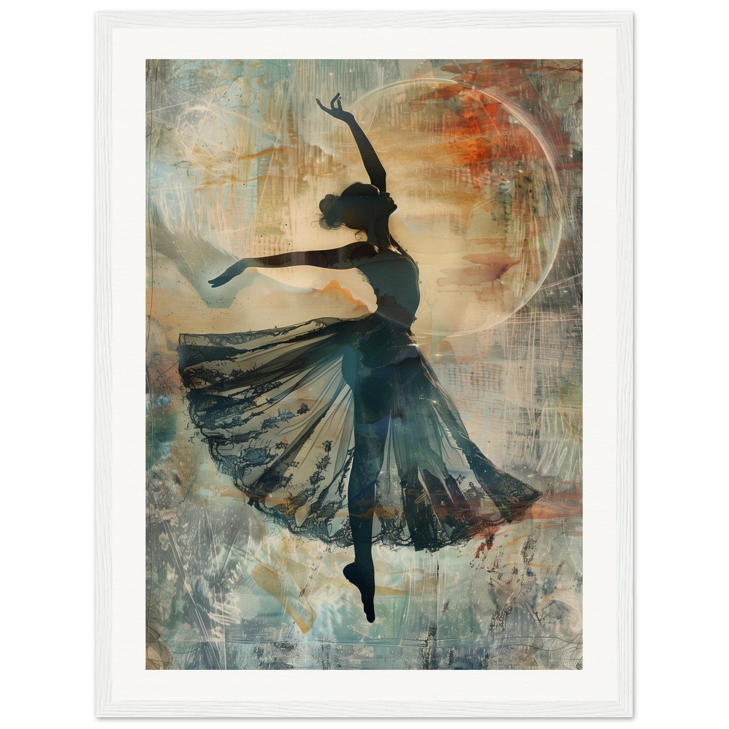 Poster Danseuse ( 45x60-cm-Bois-blanc)