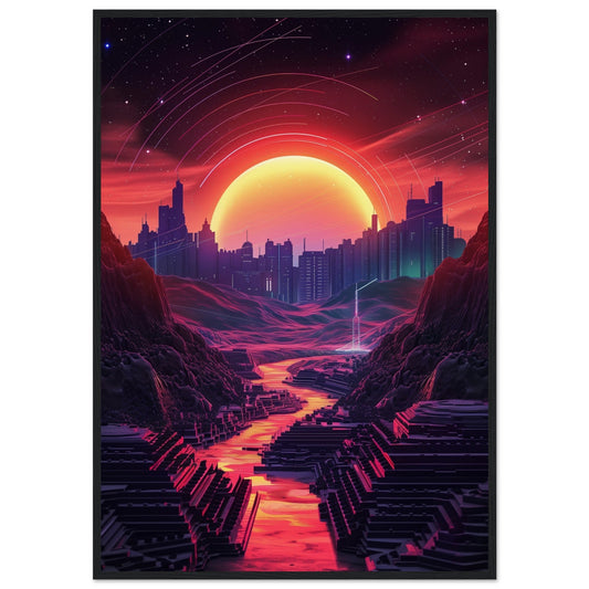 Poster Design 80's ( 70x100-cm-Bois-noir)