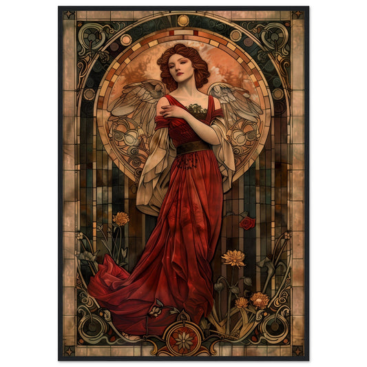 Poster Design Art Nouveau ( 70x100-cm-Bois-noir)