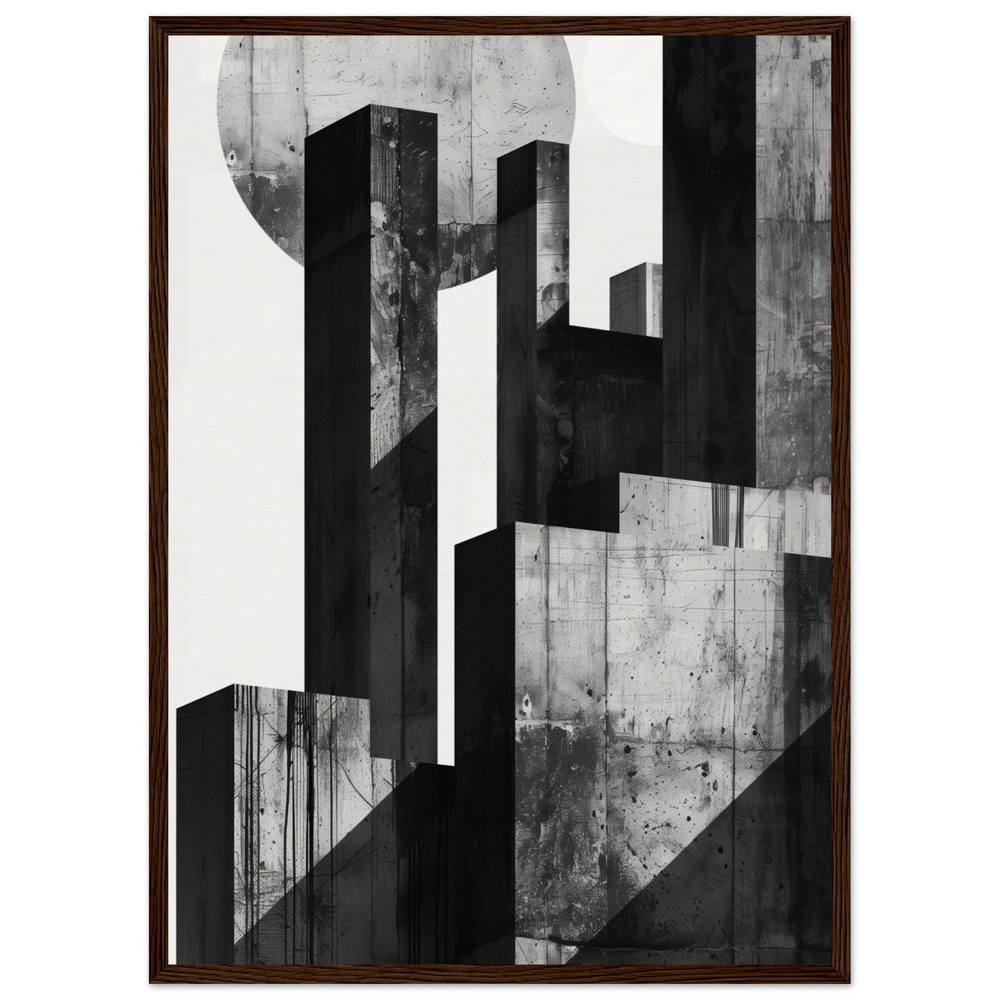 Poster Design Black and White ( 50x70-cm-Bois-foncé)