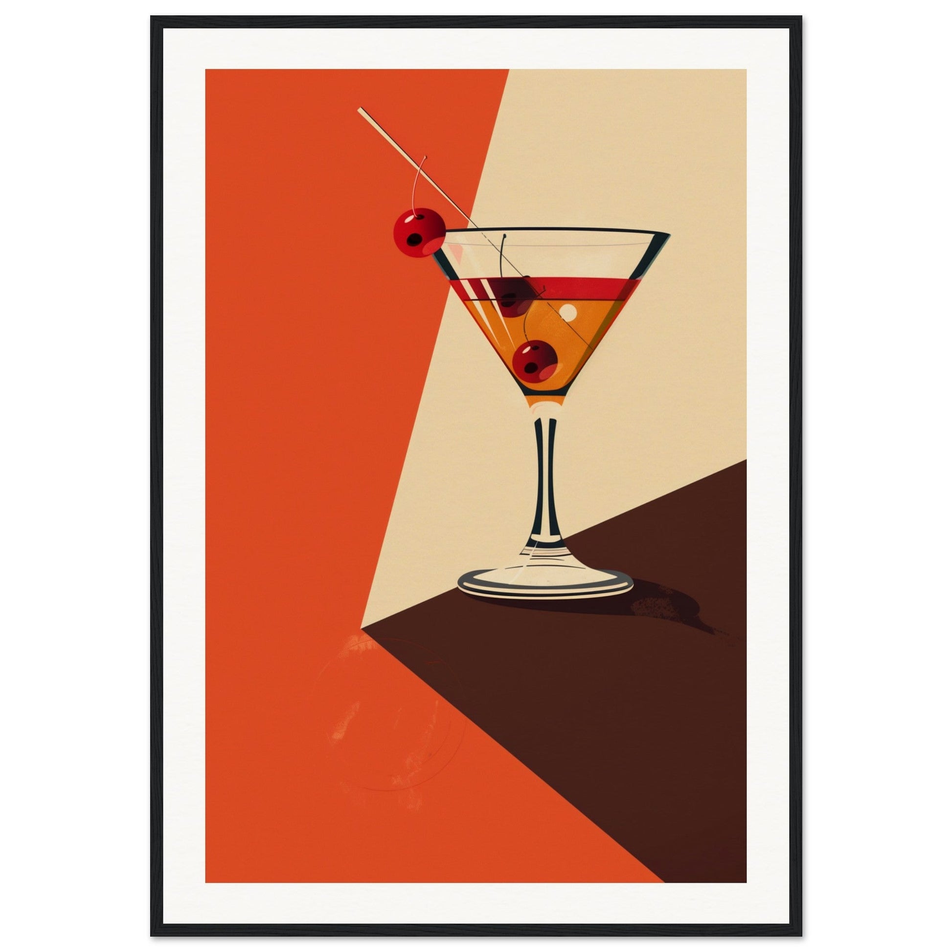 Poster Design Cocktail ( 70x100-cm-Bois-noir)