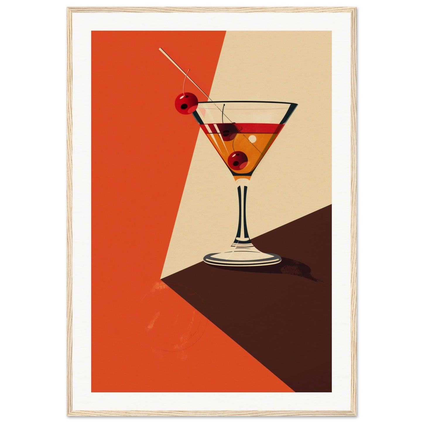 Poster Design Cocktail ( 70x100-cm-Bois-clair)