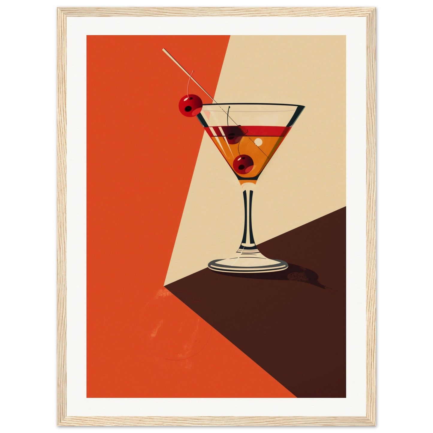 Poster Design Cocktail ( 45x60-cm-Bois-clair)