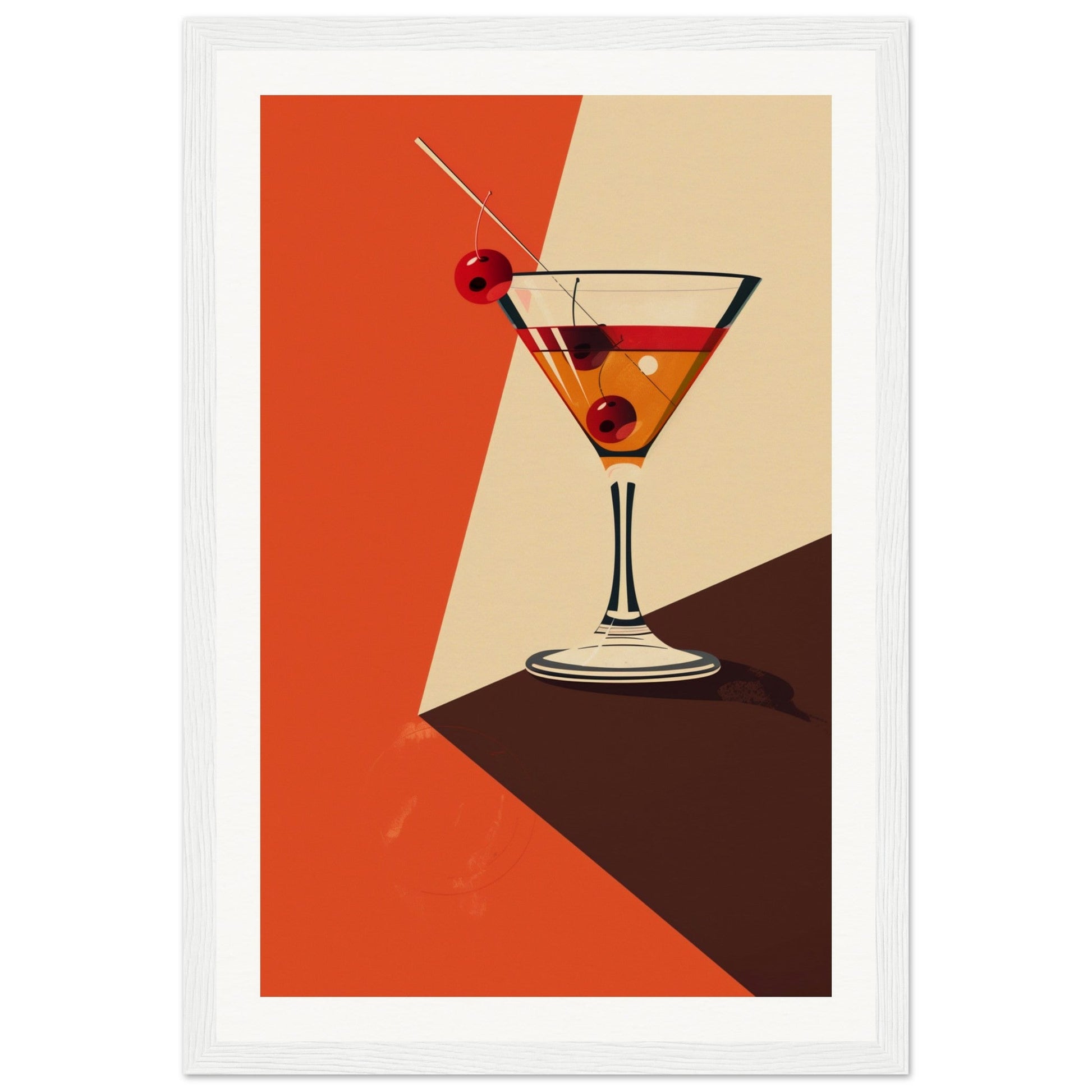 Poster Design Cocktail ( 30x45-cm-Bois-blanc)