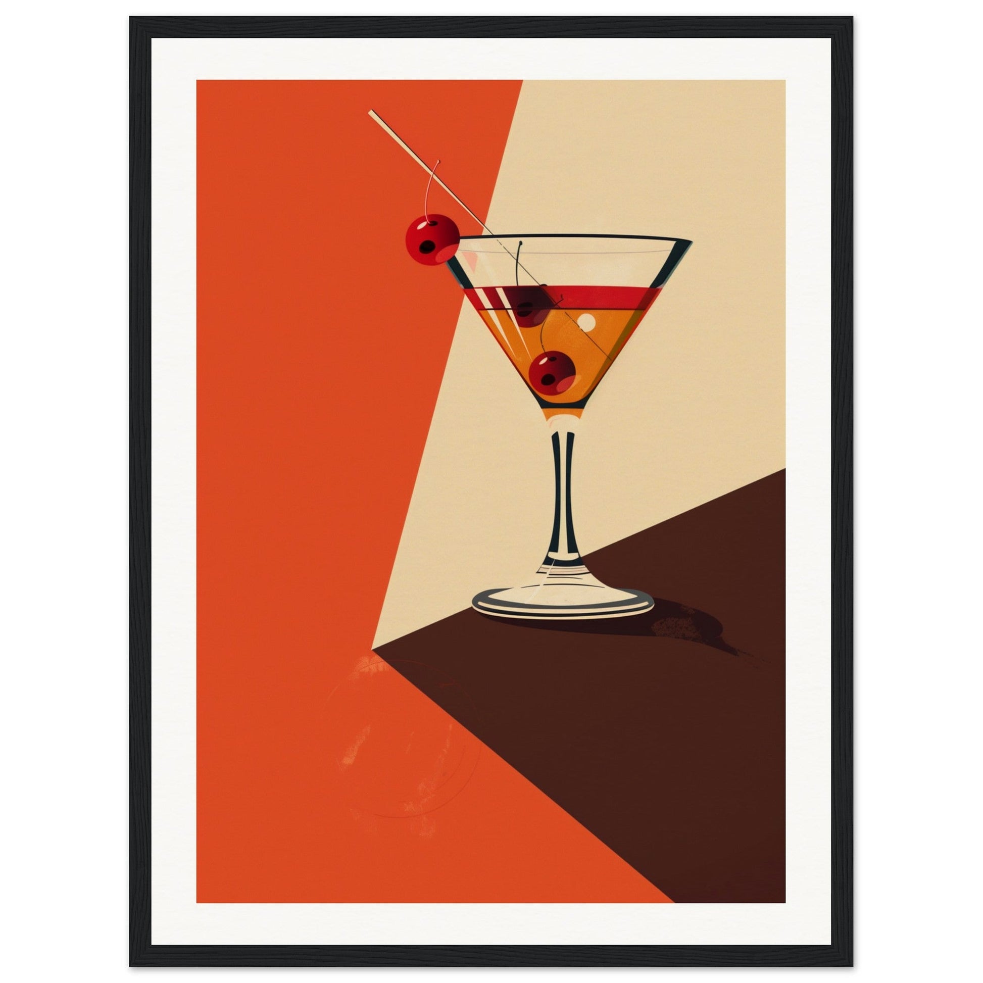 Poster Design Cocktail ( 45x60-cm-Bois-noir)