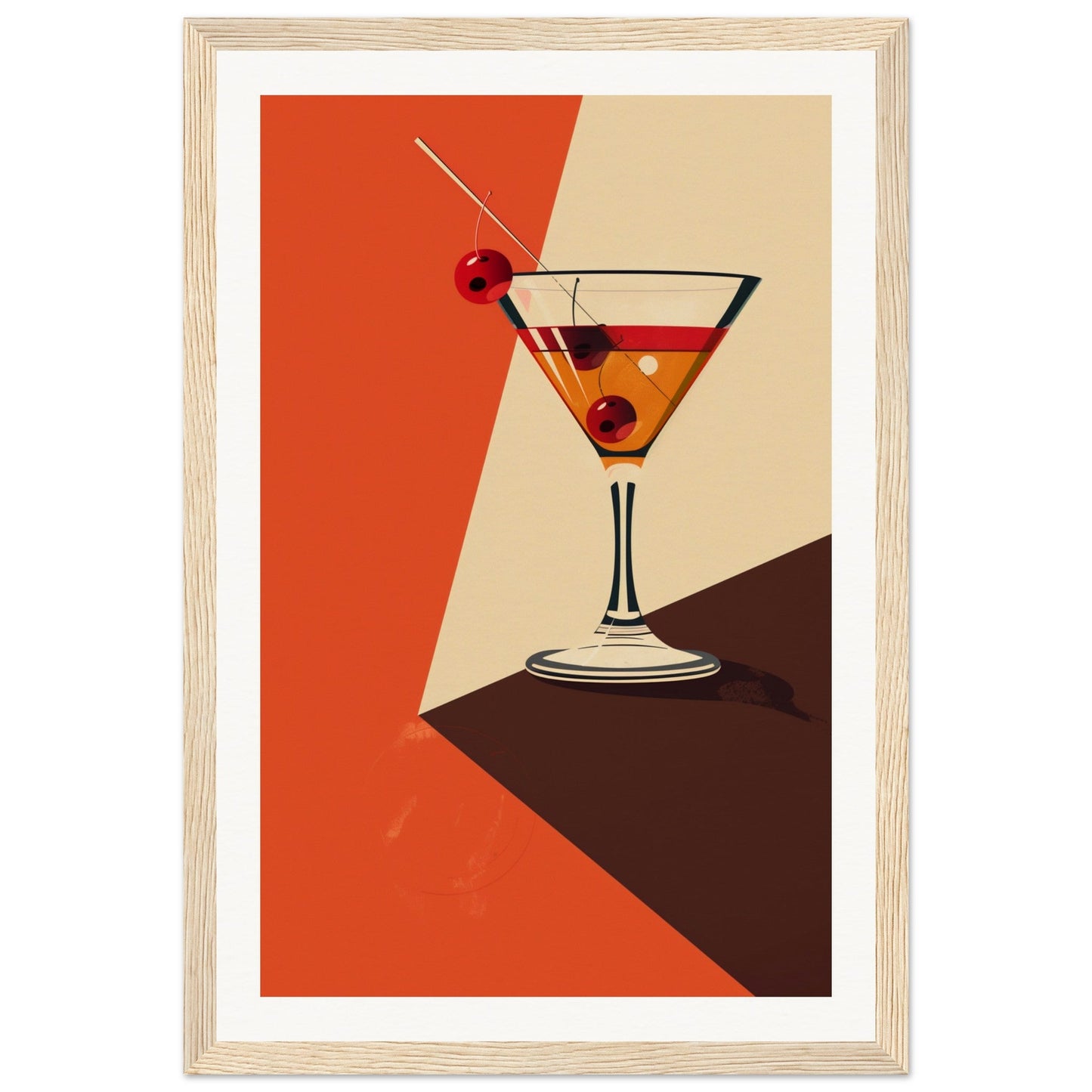 Poster Design Cocktail ( 30x45-cm-Bois-clair)