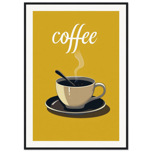 Poster Design Coffee ( 70x100-cm-Bois-noir)