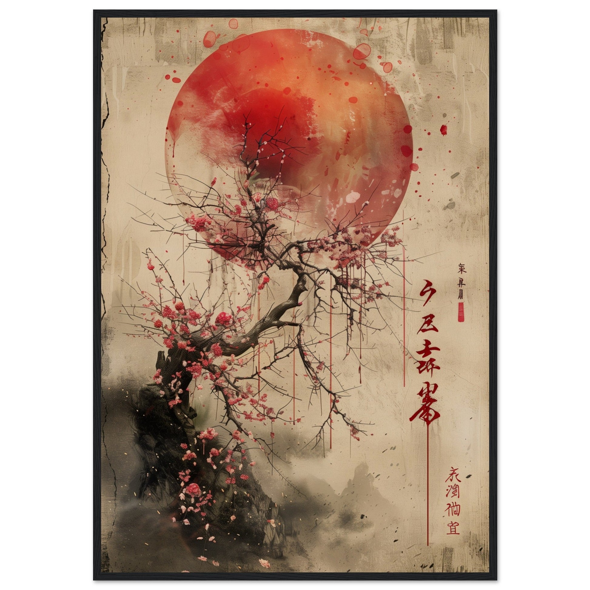 Poster Design Japanese ( 70x100-cm-Bois-noir)