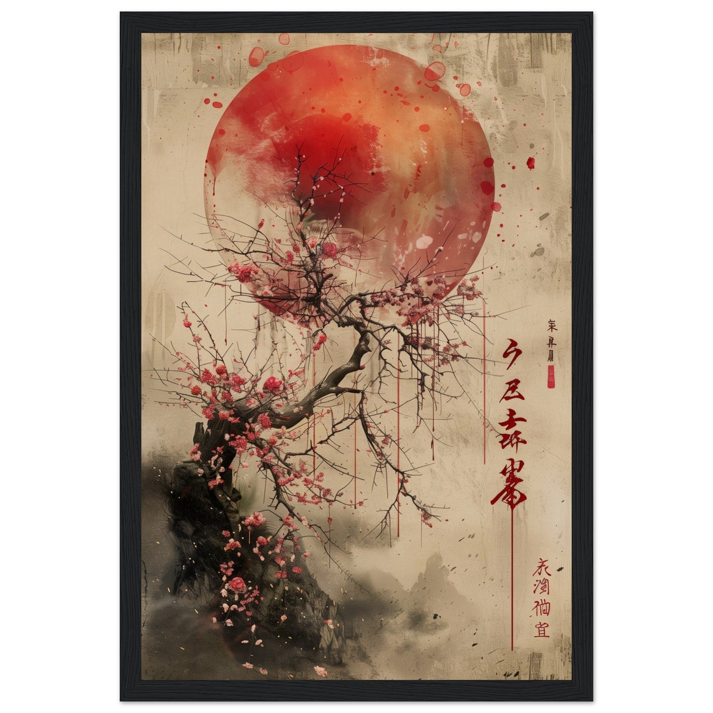 Poster Design Japanese ( 30x45-cm-Bois-noir)