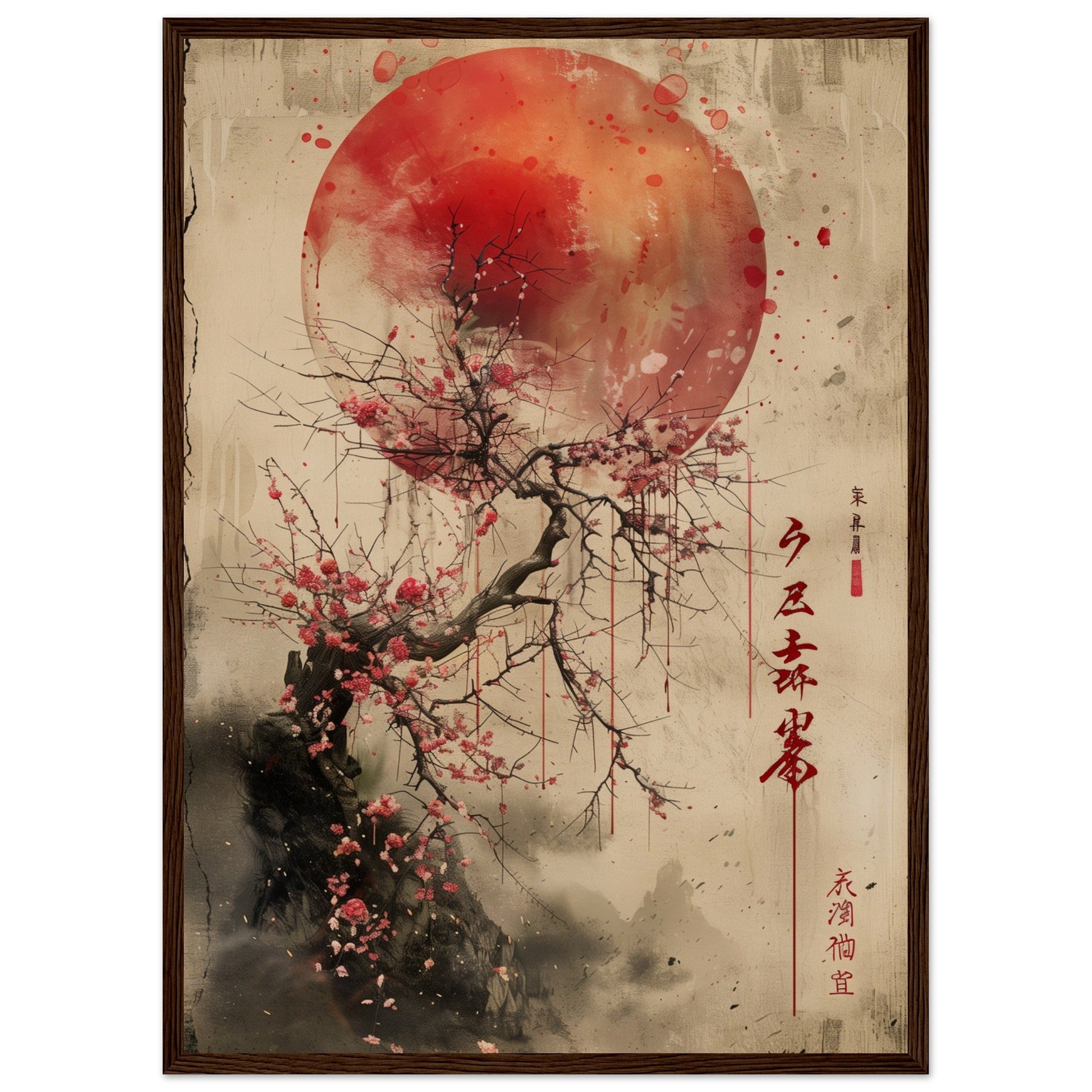 Poster Design Japanese ( 50x70-cm-Bois-foncé)