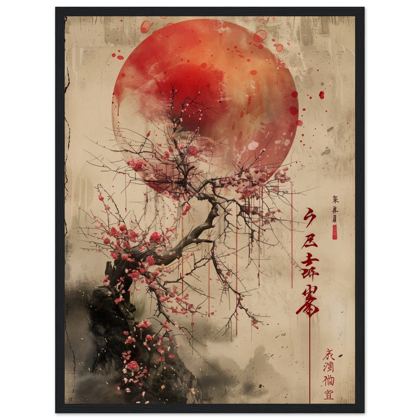 Poster Design Japanese ( 45x60-cm-Bois-noir)