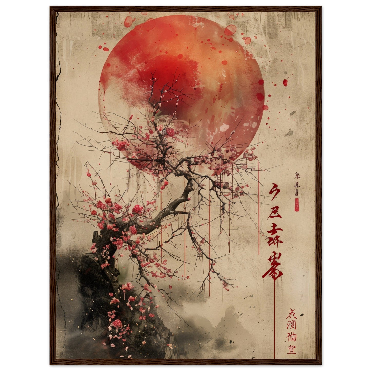 Poster Design Japanese ( 60x80-cm-Bois-foncé)