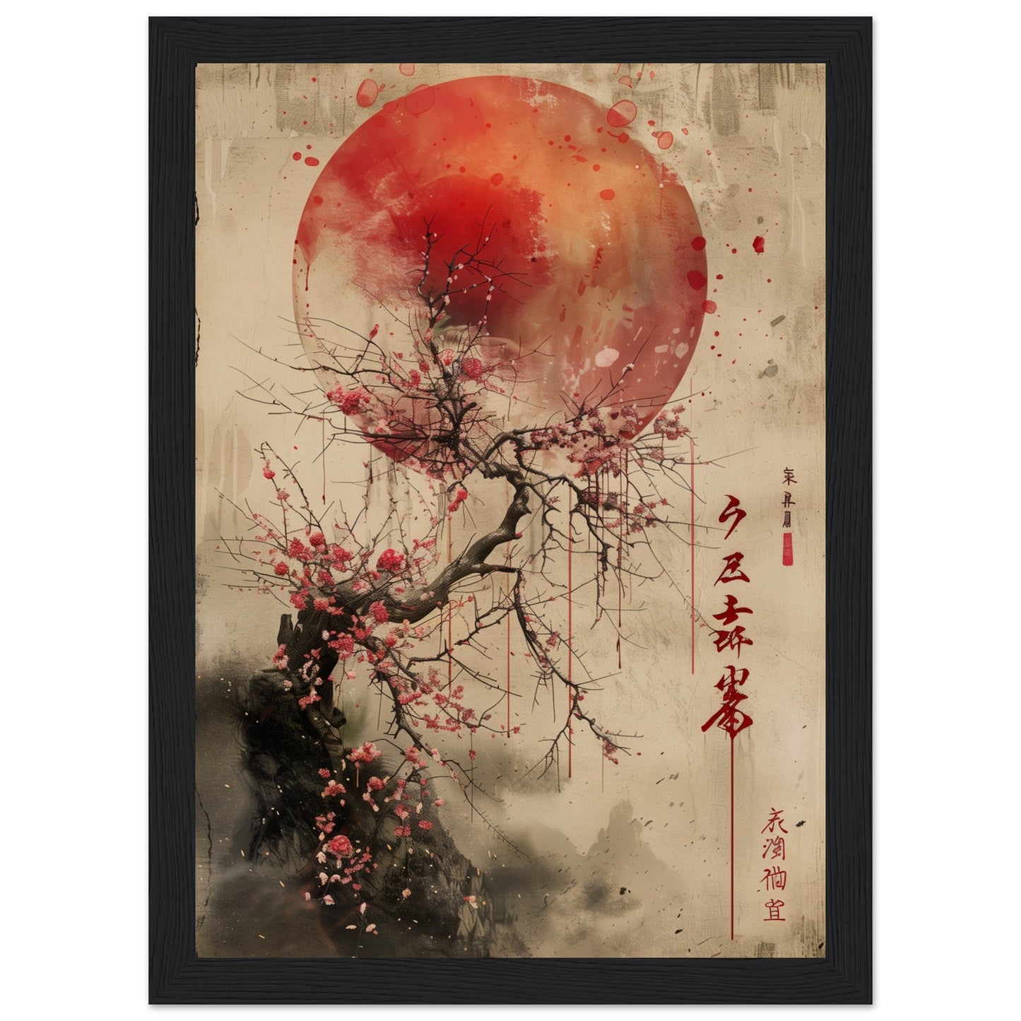 Poster Design Japanese ( 21x29.7-cm-Bois-noir)