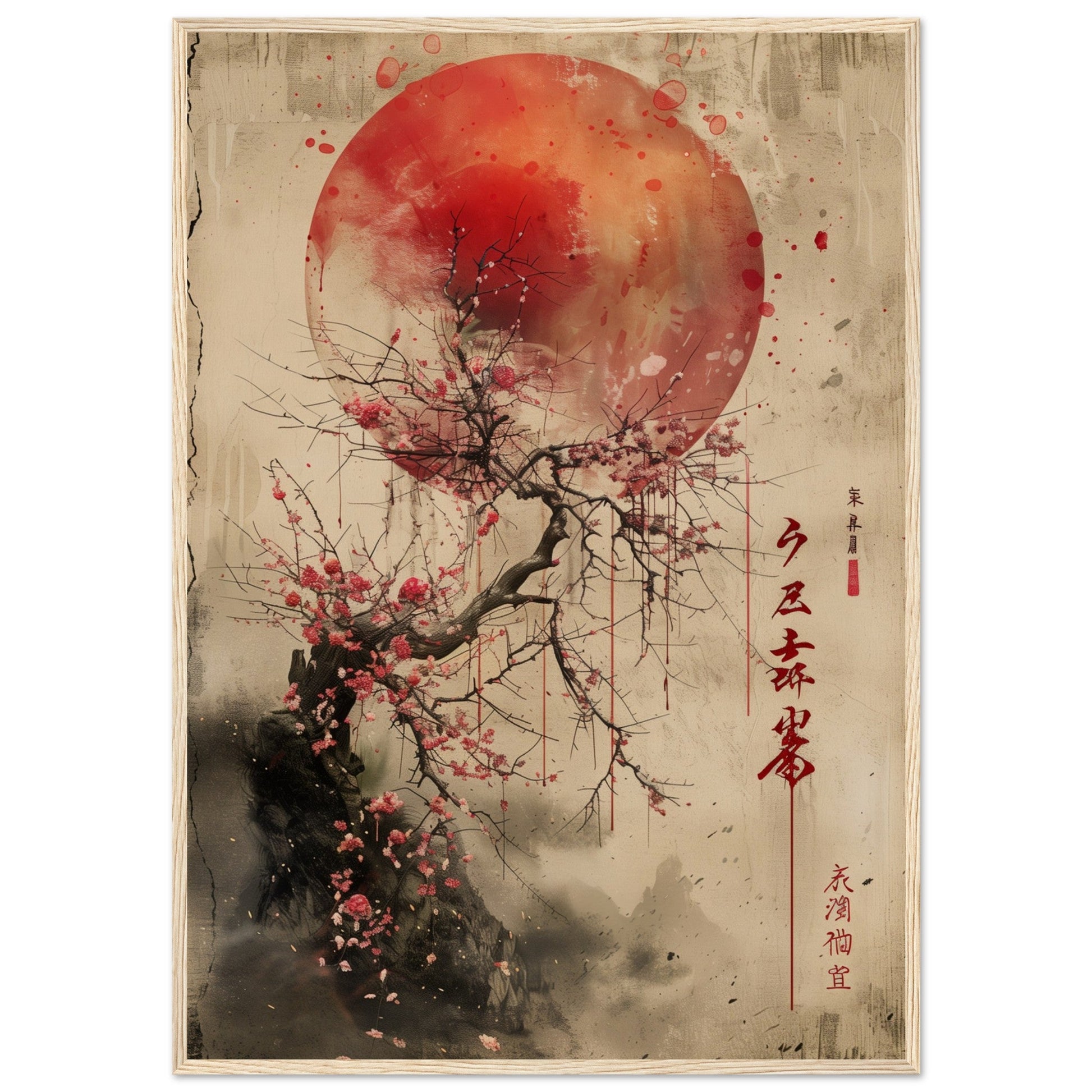 Poster Design Japanese ( 70x100-cm-Bois-clair)