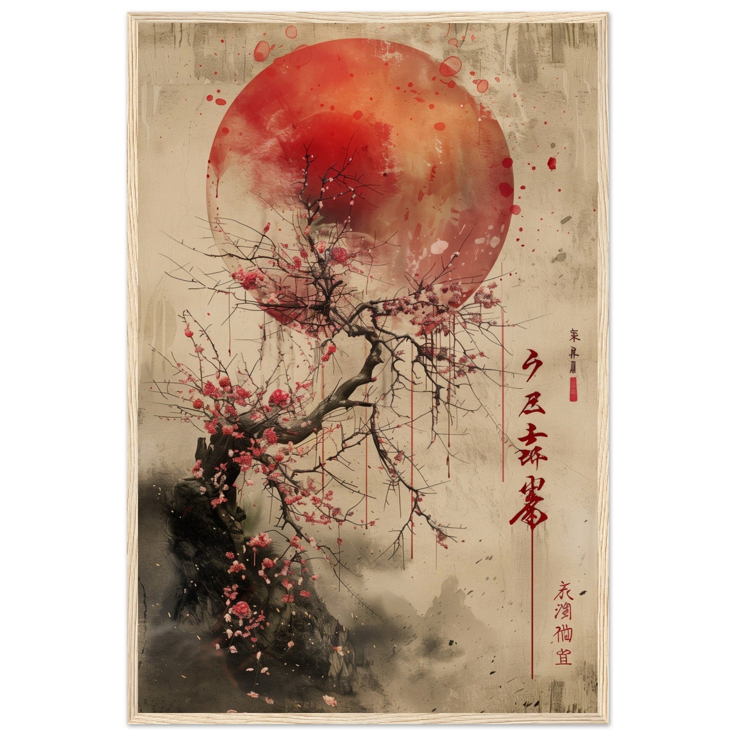 Poster Design Japanese ( 60x90-cm-Bois-clair)