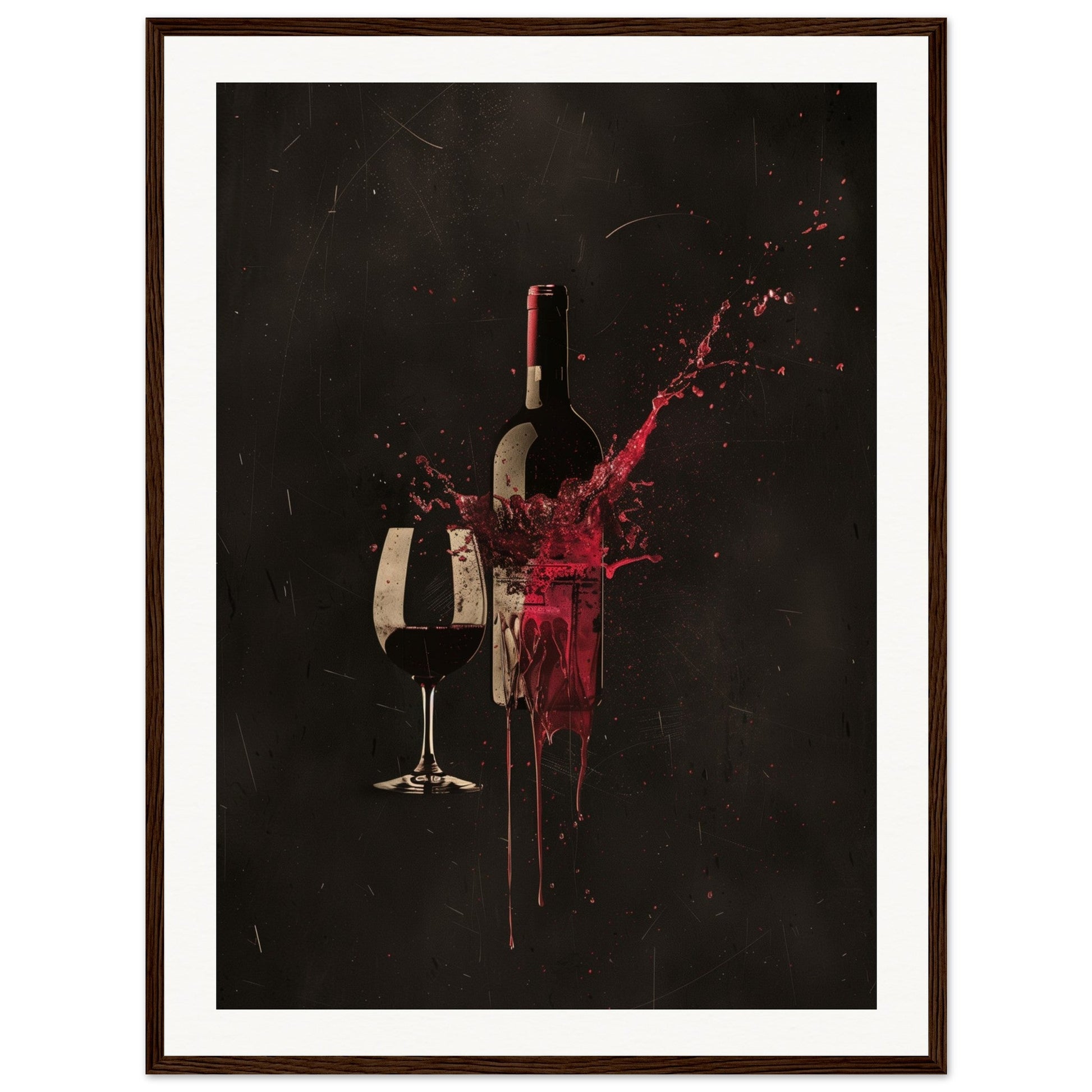 Poster Design Wine ( 60x80-cm-Bois-foncé)