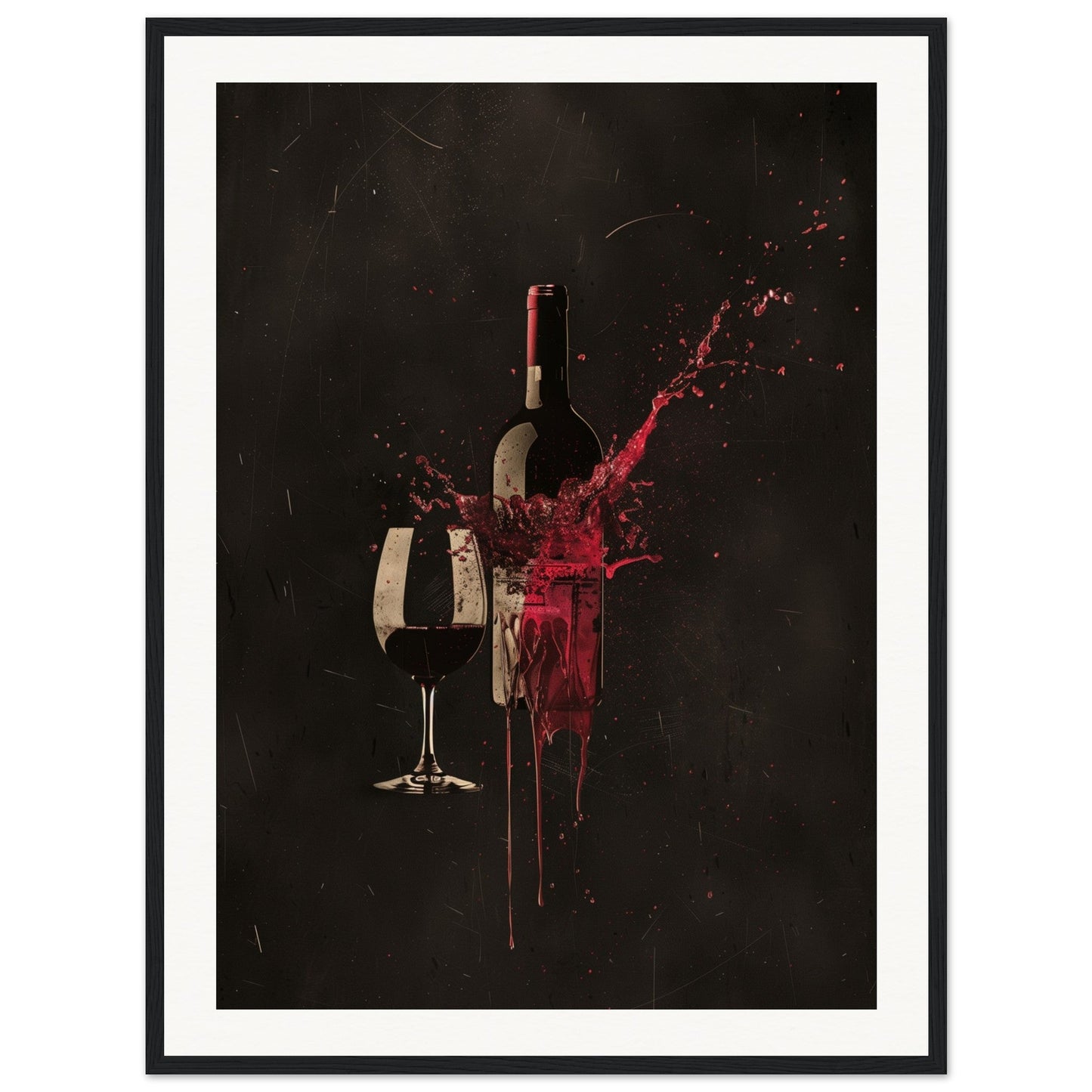 Poster Design Wine ( 60x80-cm-Bois-noir)