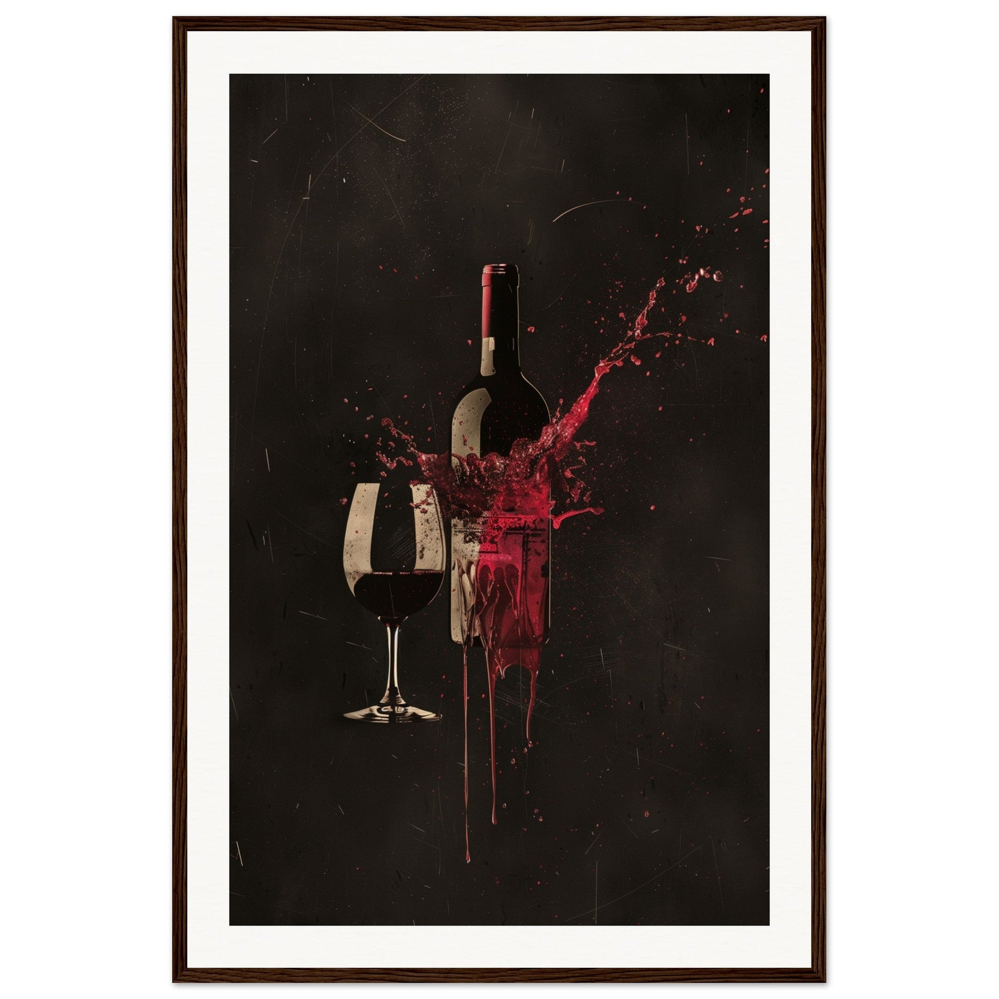 Poster Design Wine ( 60x90-cm-Bois-foncé)