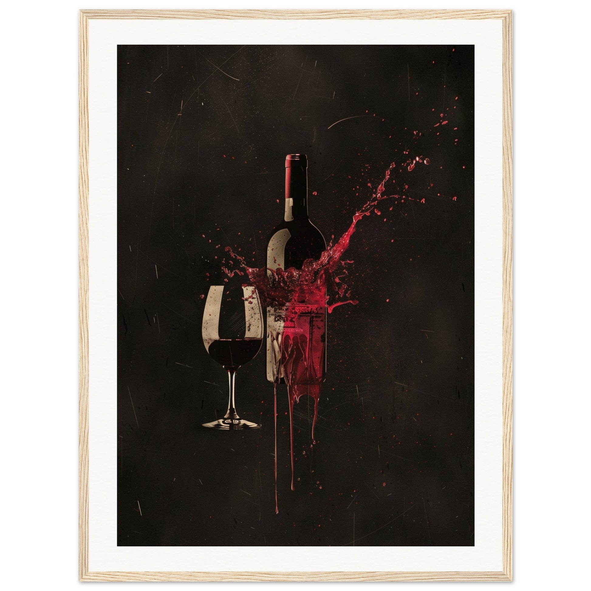 Poster Design Wine ( 60x80-cm-Bois-clair)