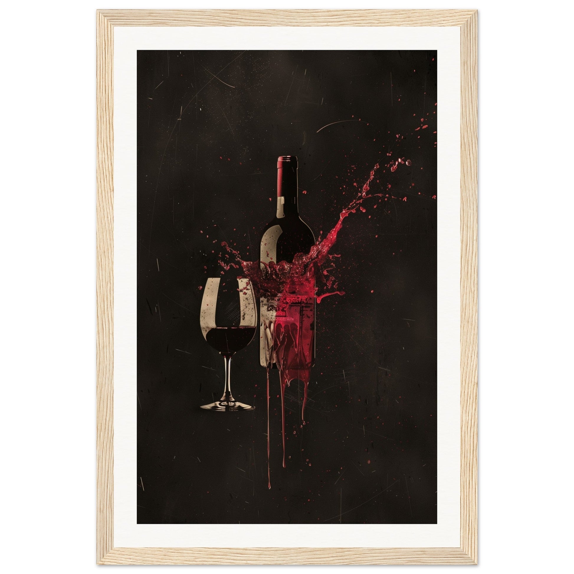 Poster Design Wine ( 30x45-cm-Bois-clair)